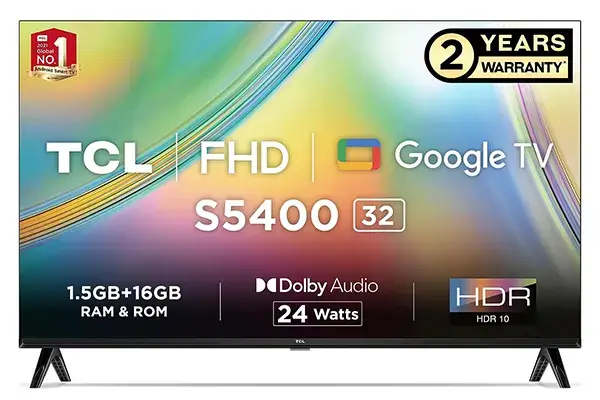 Best Smart TV Under 15000 in India 2023 TCL Bezel-Less S Series Full HD Smart Google TV