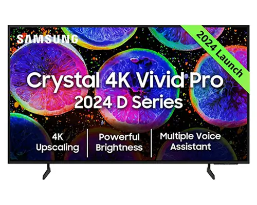 Samsung D Series Crystal 4K Vivid Pro Best 4k Smart TV Under 50000 in India 2025