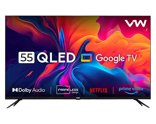 VW Pro Series 4K QLED Google TV VW55GQ1 Best Smart TV Under 35000 in India 2025