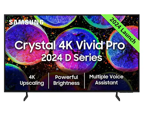 Samsung D Series Crystal 4K Vivid Pro Best 4k Smart TV Under 50000 in India 2025